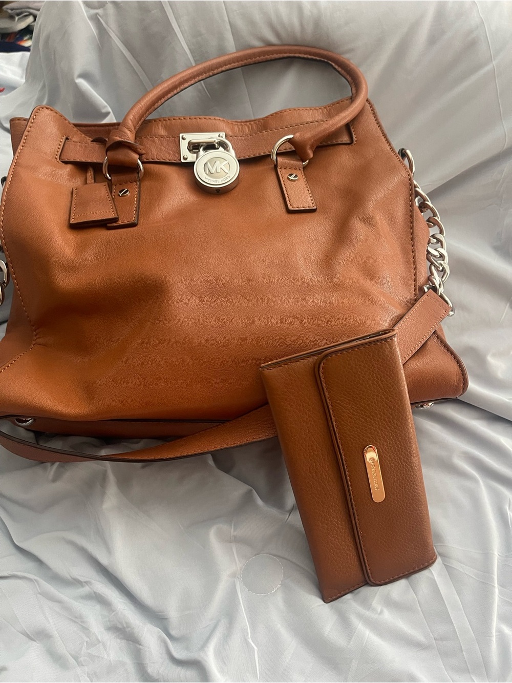 Michael Kors Brown Leather Tote with Matching Wallet